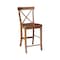 International Concepts Round 30 in Rd Ped Gathering Ht Table, 2 X-Back Stools, Distressed Oak, 30 in W, 30 in L, 35.1 in H K42-30RT-6B-S6132-2 - alternate 2